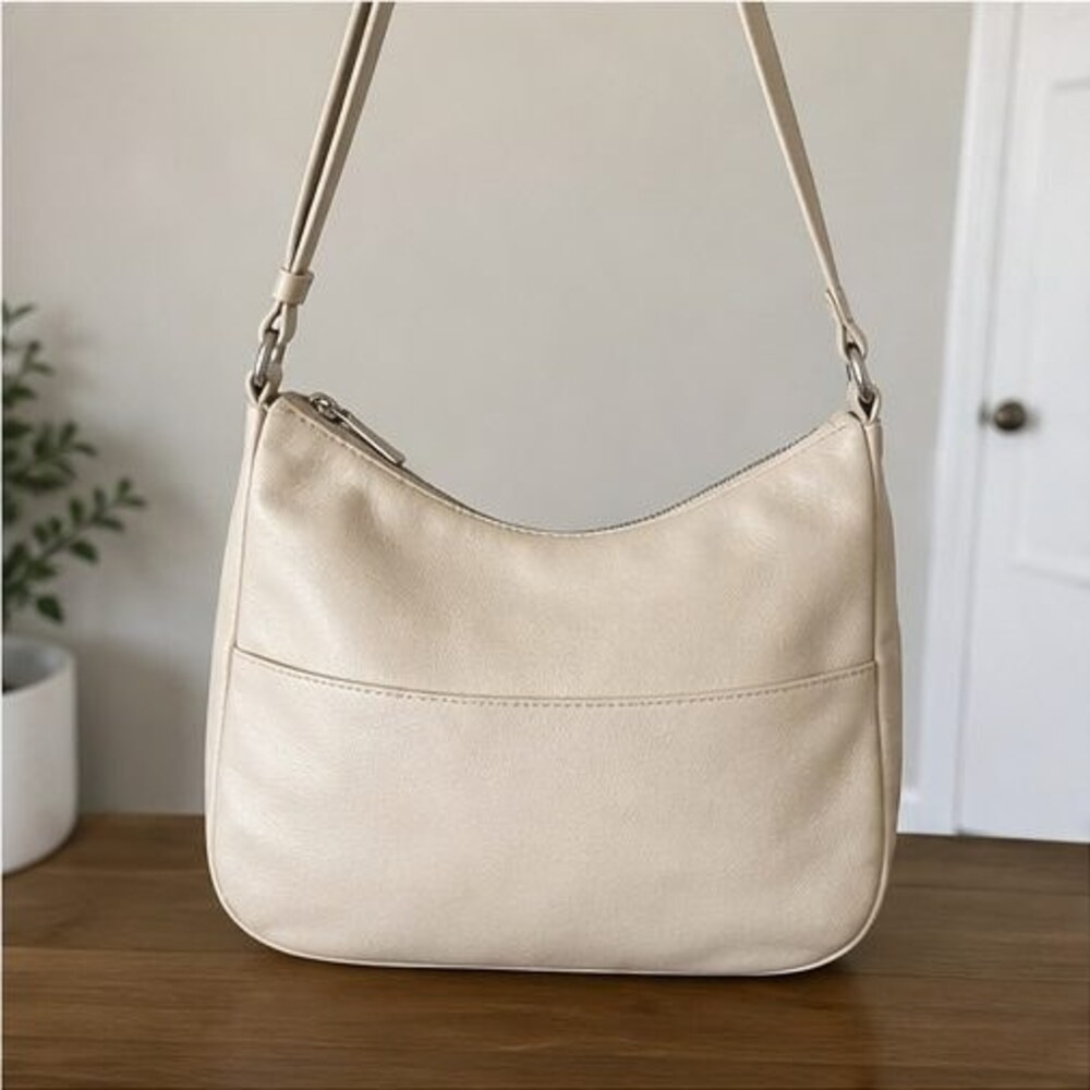 Cream Faux Leather Bag